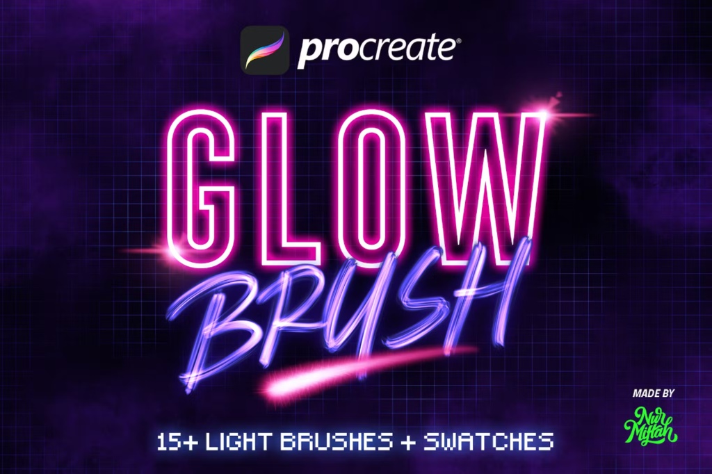 Cyberpunkネオン光るブラシ 30+種類【procreate用】