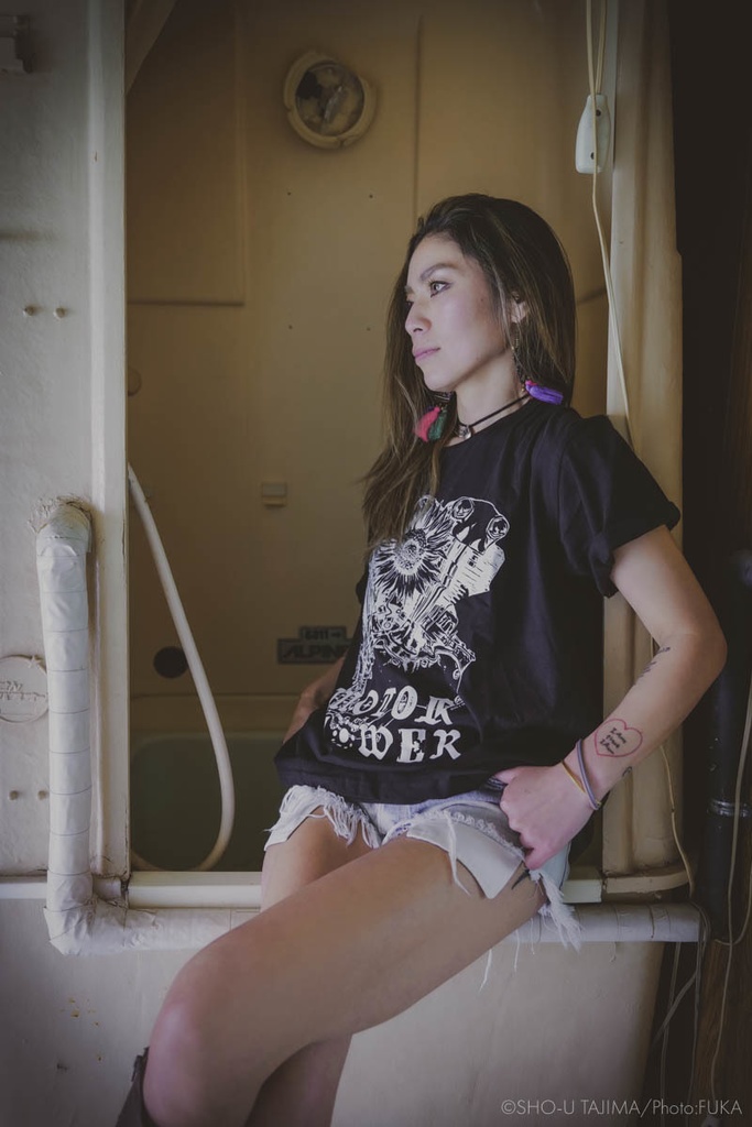 「MOTOR FLOWER」バンドTシャツ(BLACK)