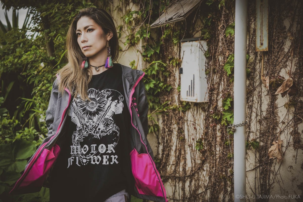 「MOTOR FLOWER」バンドTシャツ(BLACK)
