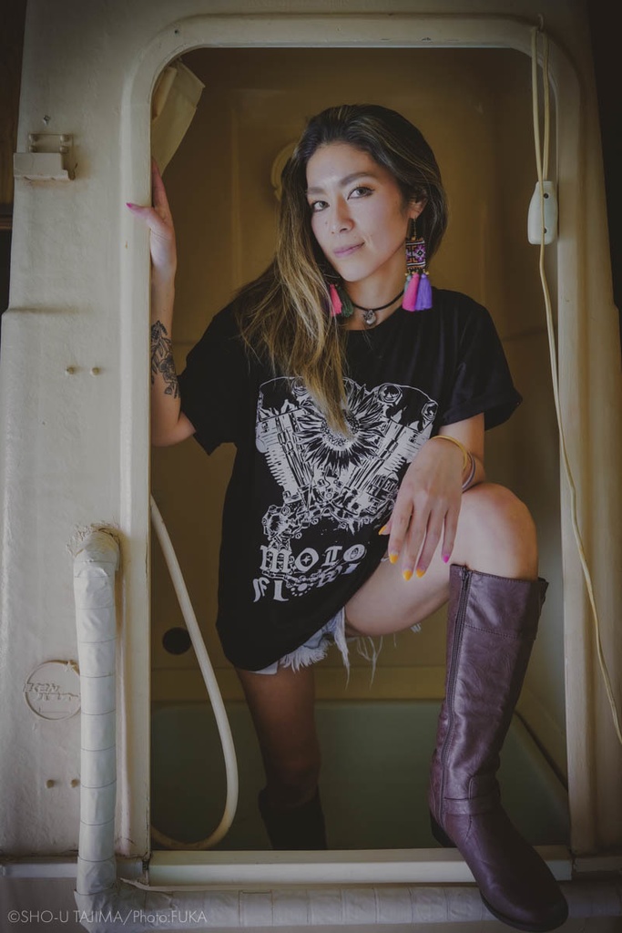 「MOTOR FLOWER」バンドTシャツ(BLACK)