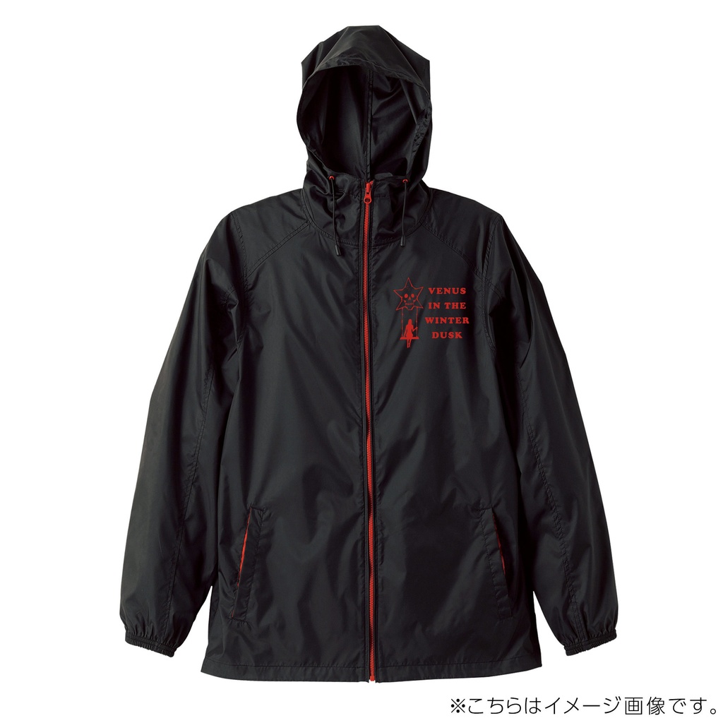『冬暮れの金星』フルジップ パーカ(Black&Red)