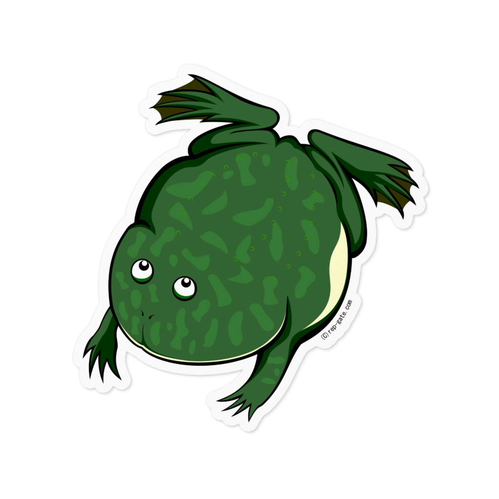 すいすいバジェットガエルステッカー
