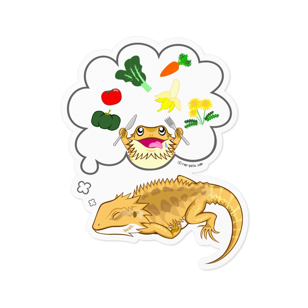 夢見るフトアゴちゃんステッカー