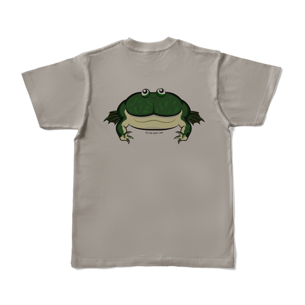 バジェットガエルバックプリントカラーTシャツ