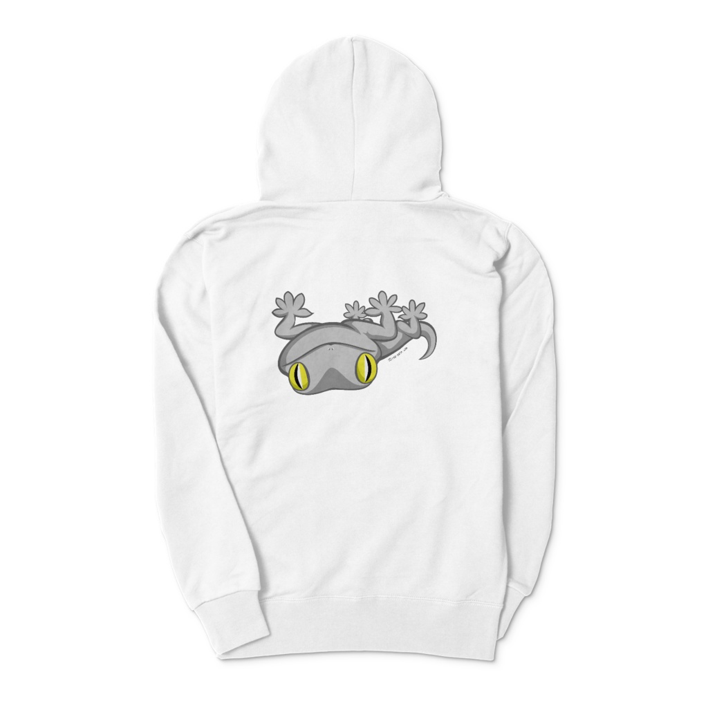 さかさまニホンヤモリバックプリントジップパーカー