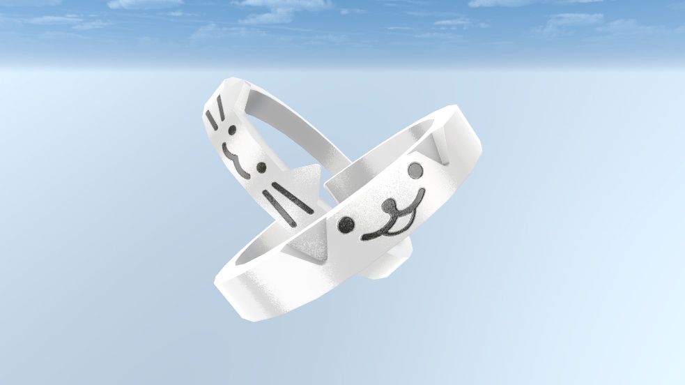 [VRCHAT] Cat&Dog Ring/猫と犬のカップルリング