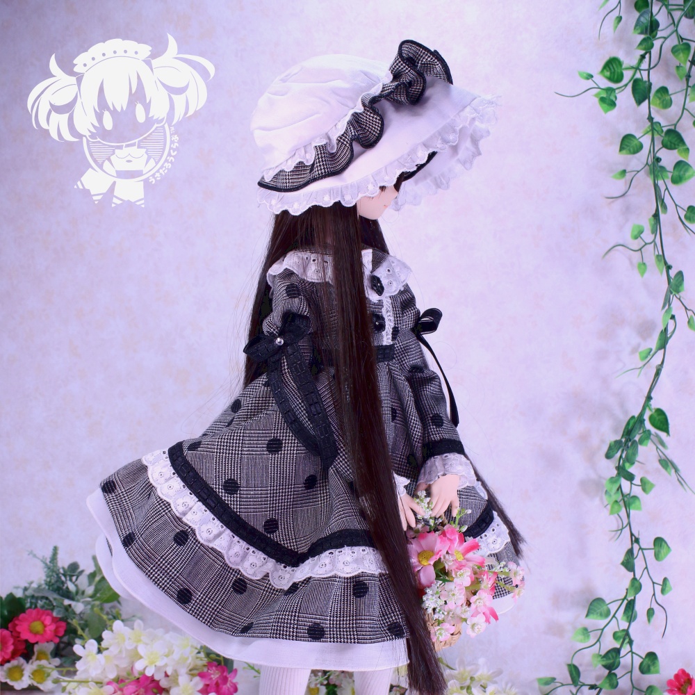 MDD S胸 お花摘みドット柄ワンピ