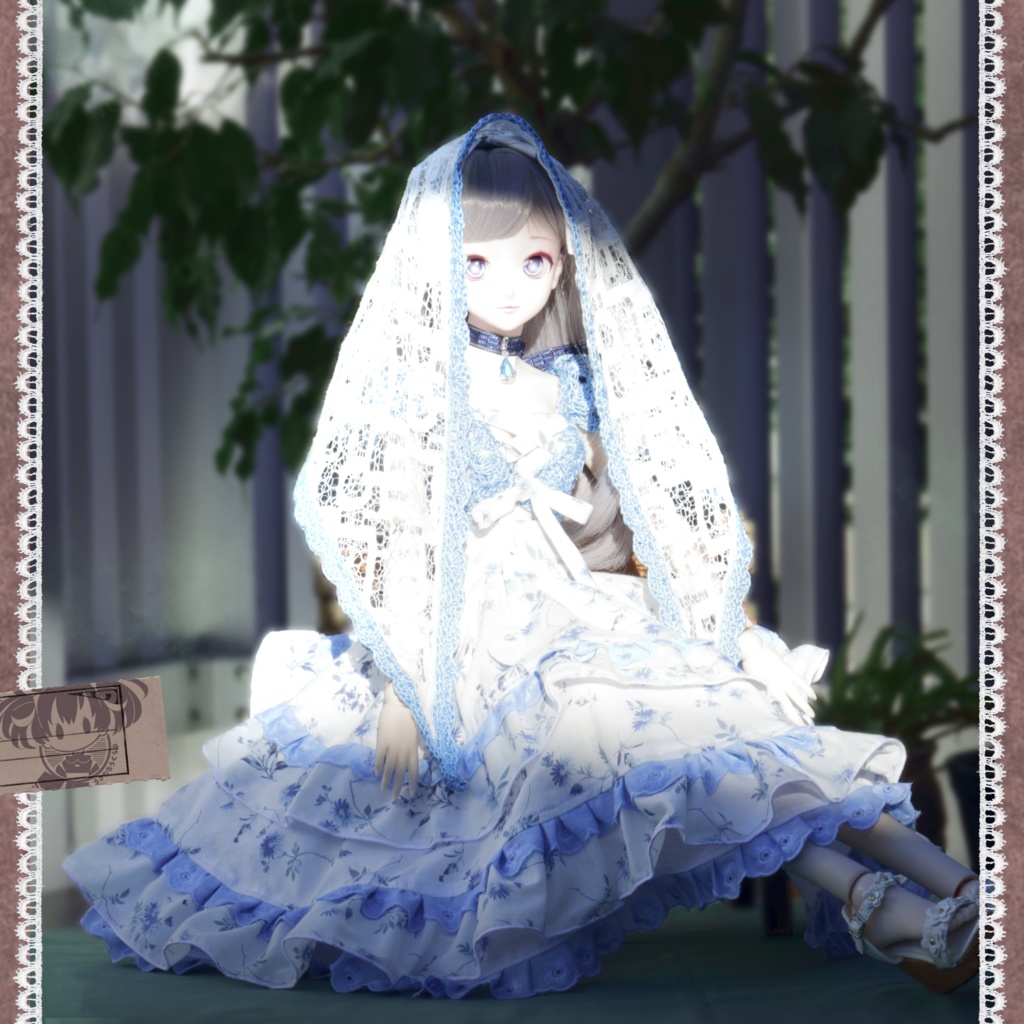 DDサイ ズL胸•dy胸用フリルスカート(白地)&綿ニットトップスセット