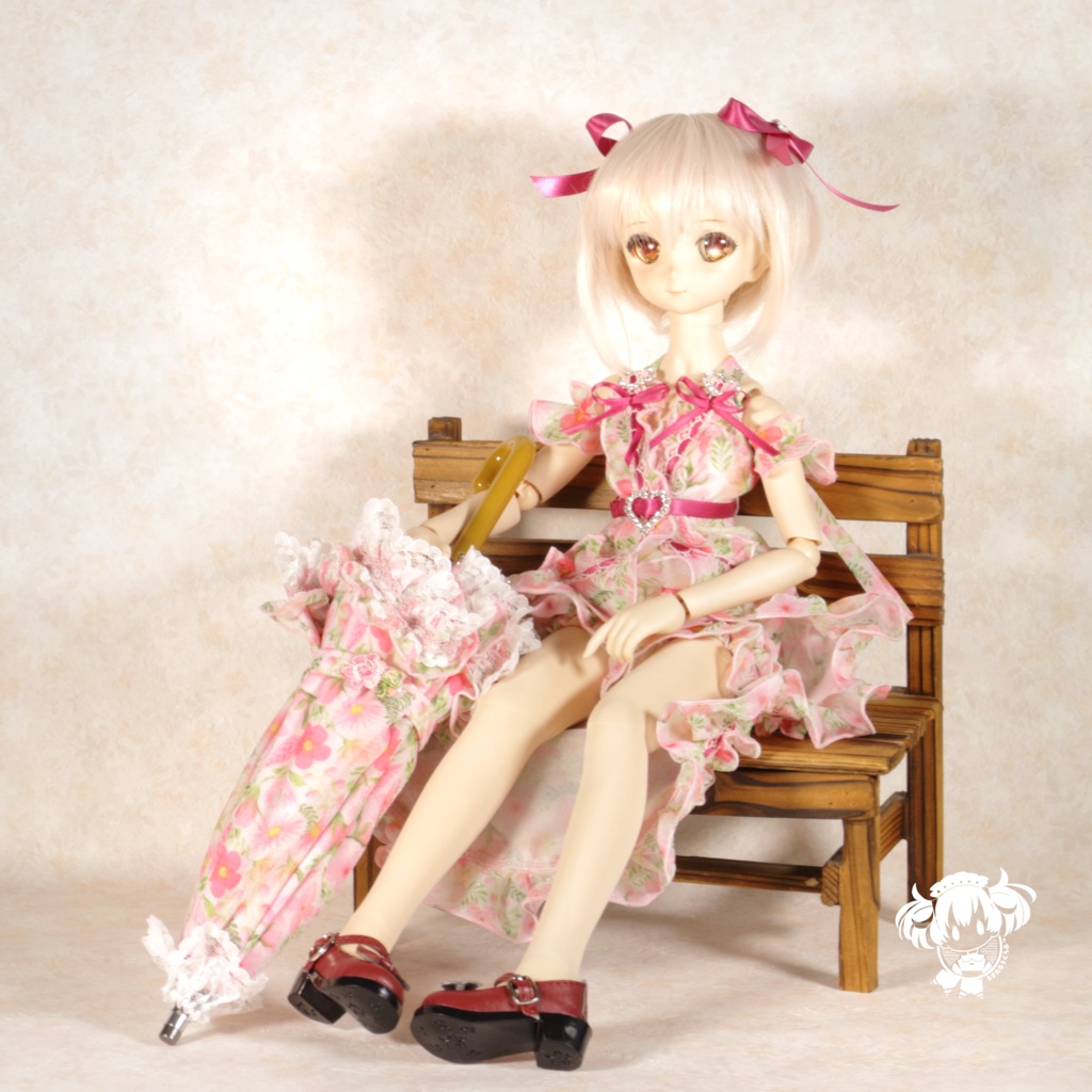 MDDサイズ 日傘&お花柄ドレスセット