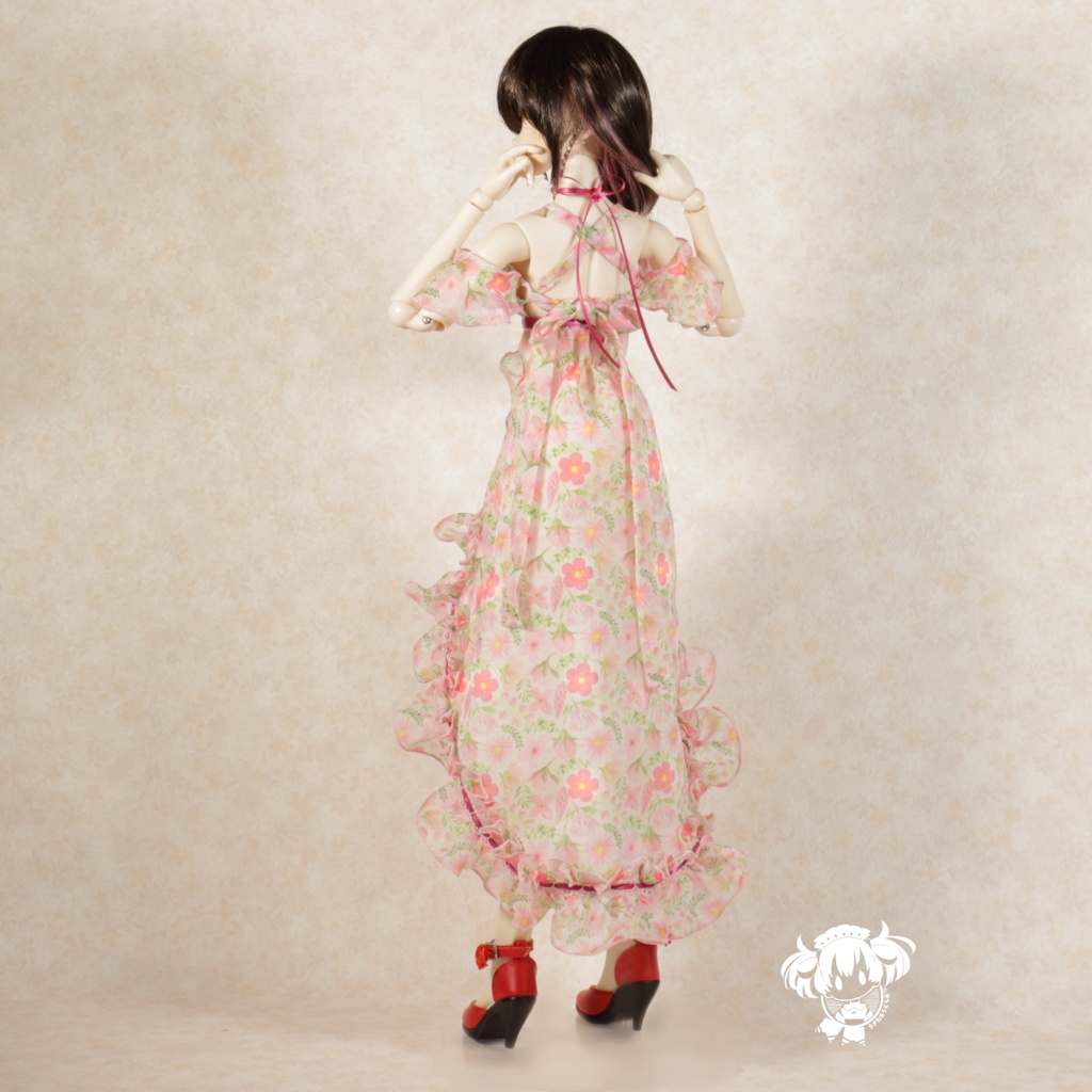 DD(S胸,M胸,L胸)日傘&お花柄ドレスセット