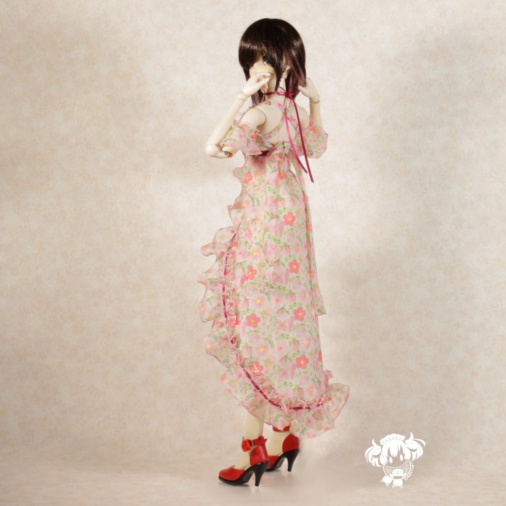 DD(S胸,M胸,L胸)日傘&お花柄ドレスセット