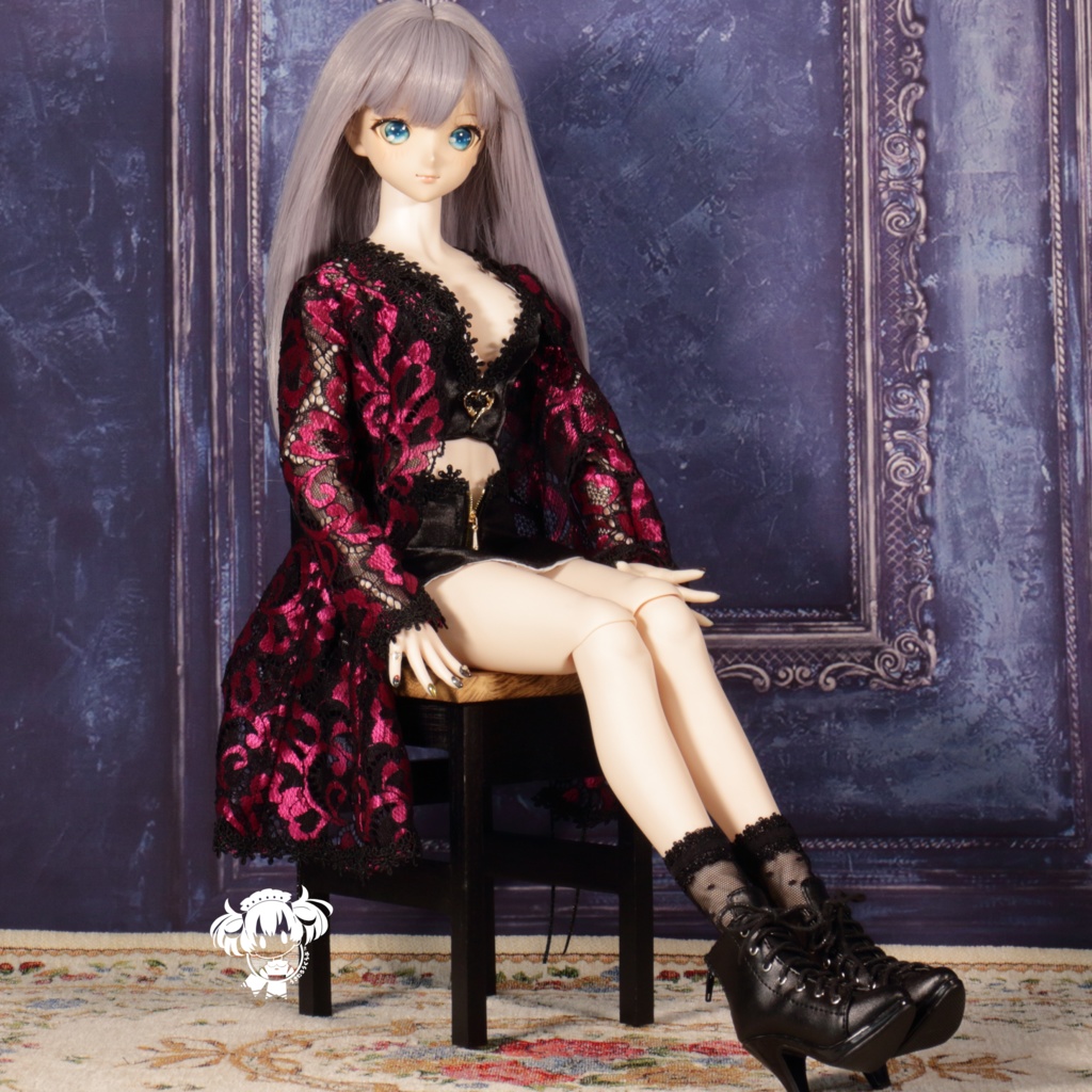 DD(S胸,M胸,L胸)サテンミニスカート&トップス・シアーオーバードレス(ピンク)