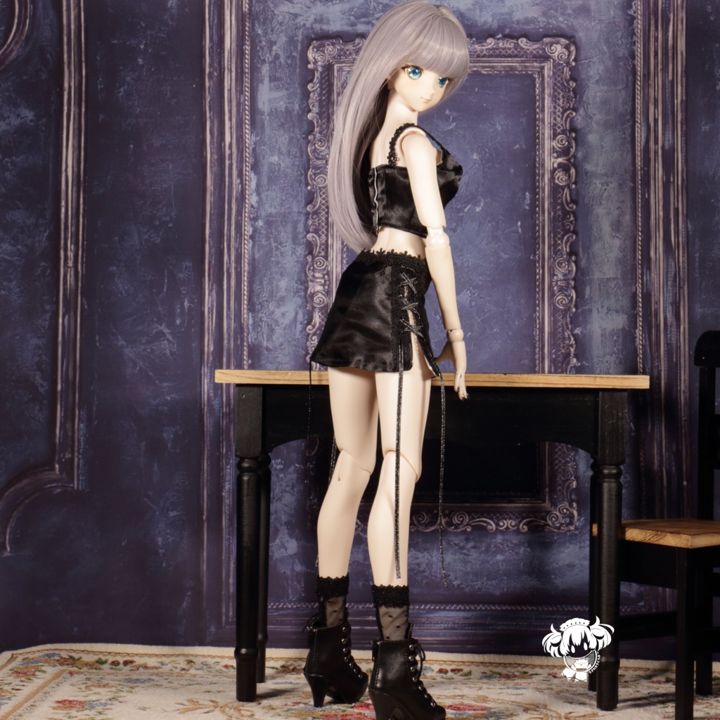 DD(S胸,M胸,L胸)サテンミニスカート&トップス・シアーオーバードレス(ピンク)