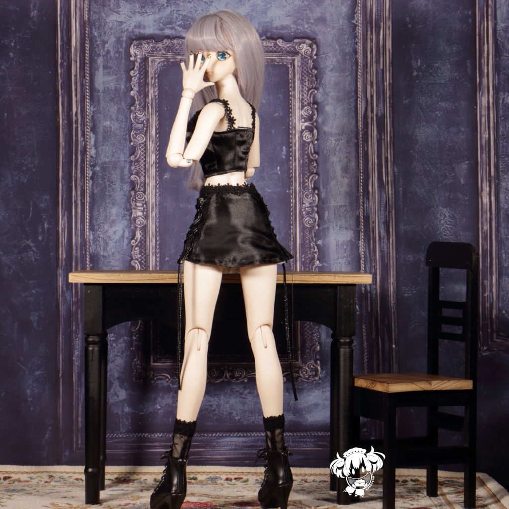 DD(S胸,M胸,L胸)サテンミニスカート&トップス・シアーオーバードレス(ピンク)