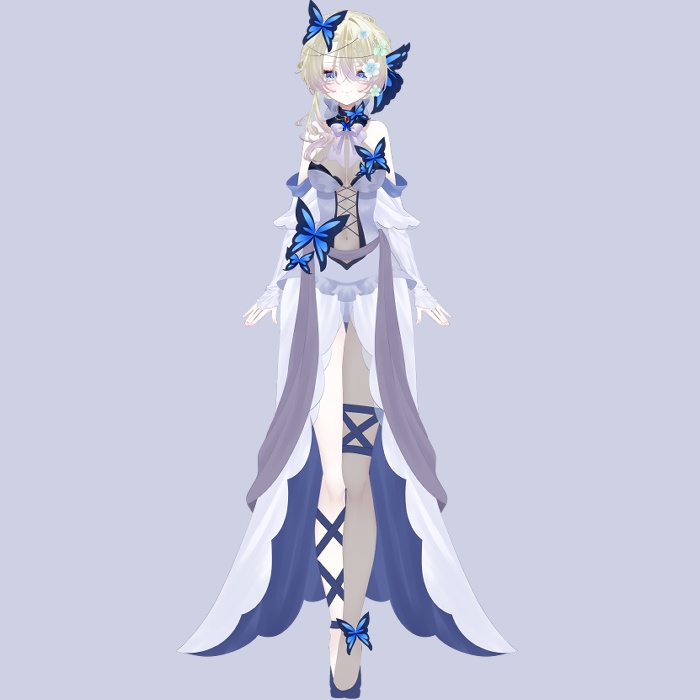 【パーツ分け済みのpsd】蝶の女の子【汎用モデル】