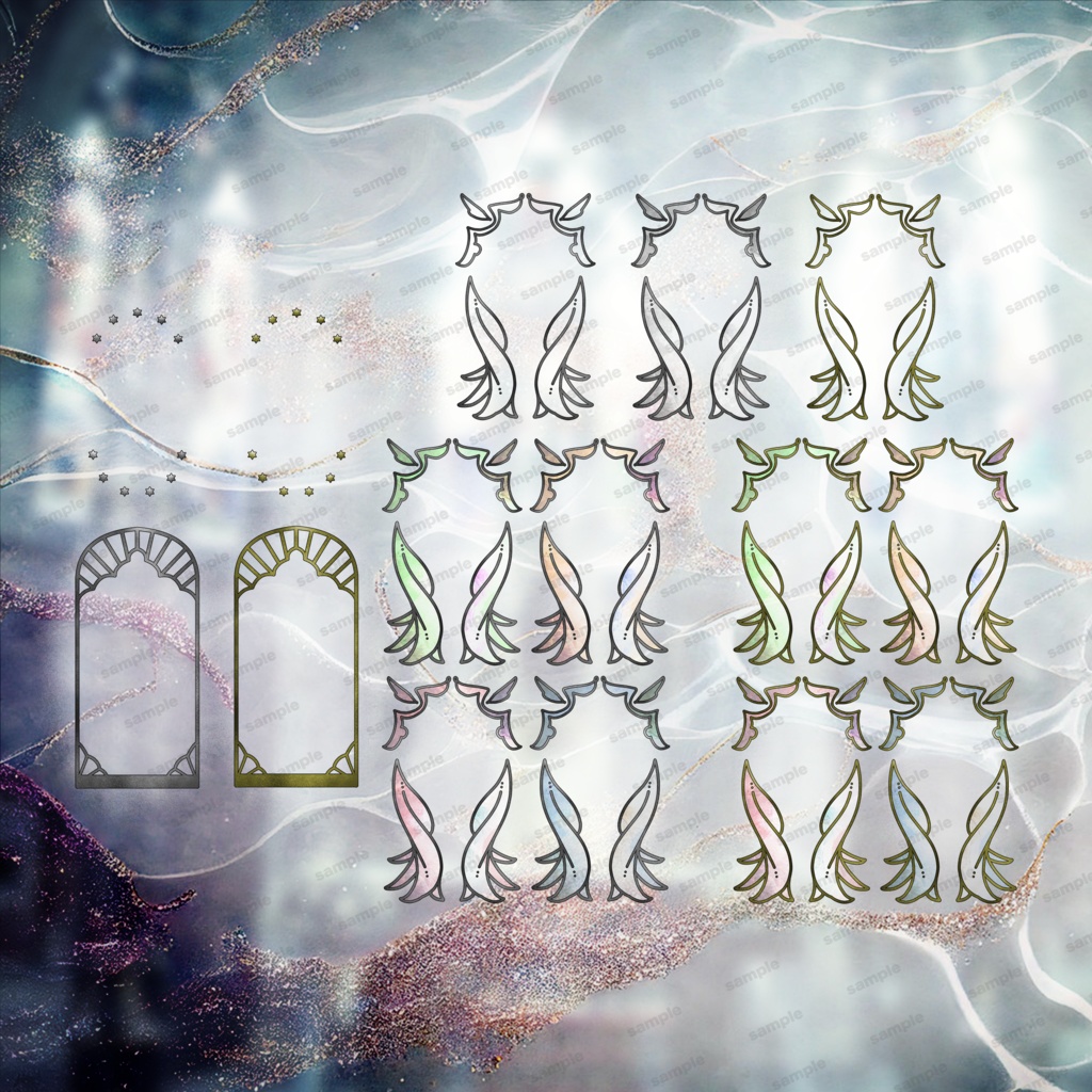 ステンドグラス風素材セット