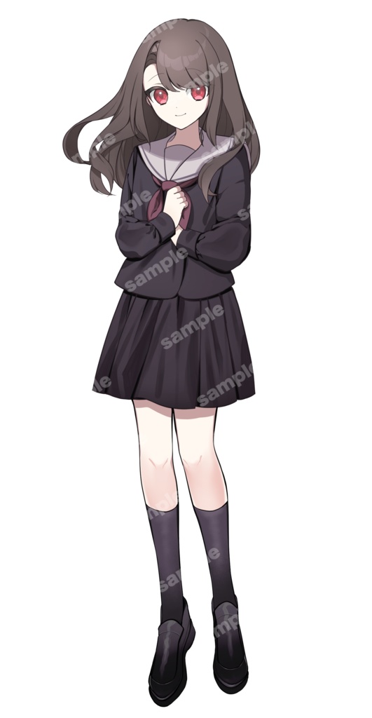 【立ち絵/Adopt.02】セーラー服の女子学生【表情10種】