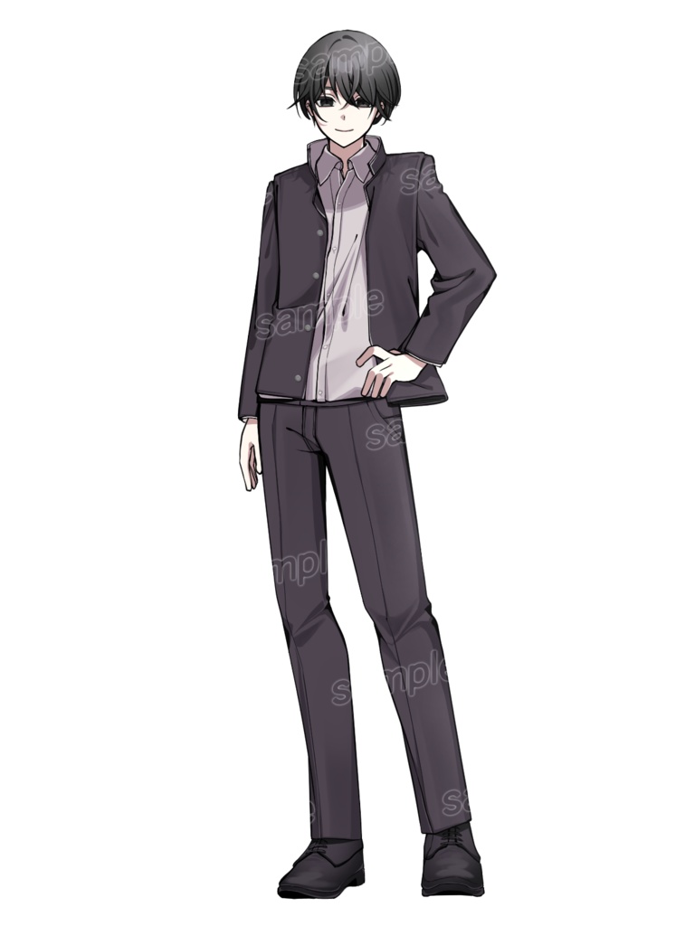【立ち絵/Adopt.03】学ランの男子学生【表情10種+おまけ付き】