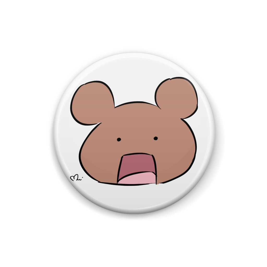 絶叫クマさん缶バッジ