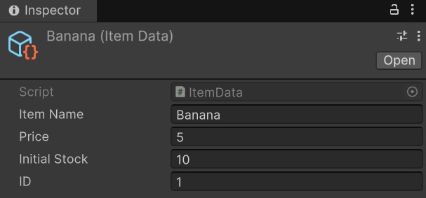 Simple Shop System with Stock Limit (Unity) 在庫制限付きショップシステム
