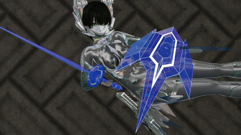 ダンボールの中で戦ってそうな機械が持ってるレイピア&シールド