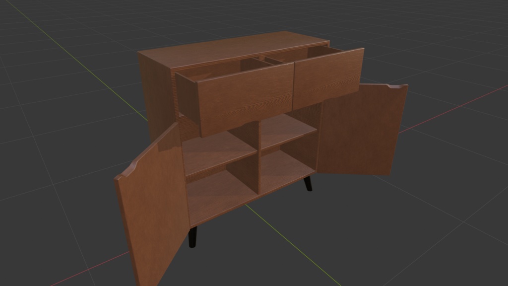 【Free DL可】木製キャビネット2点セット