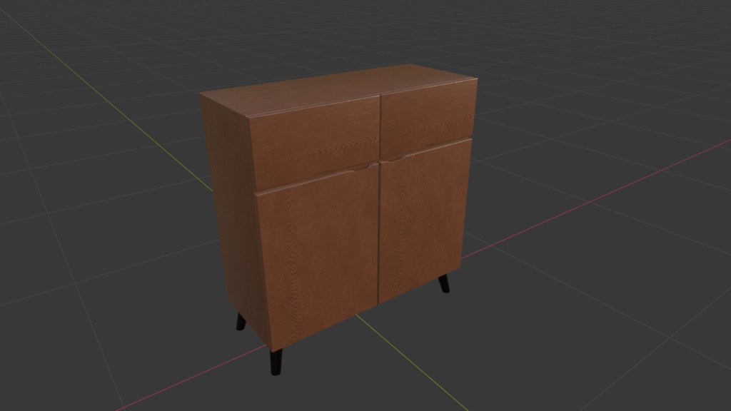 【Free DL可】木製キャビネット2点セット