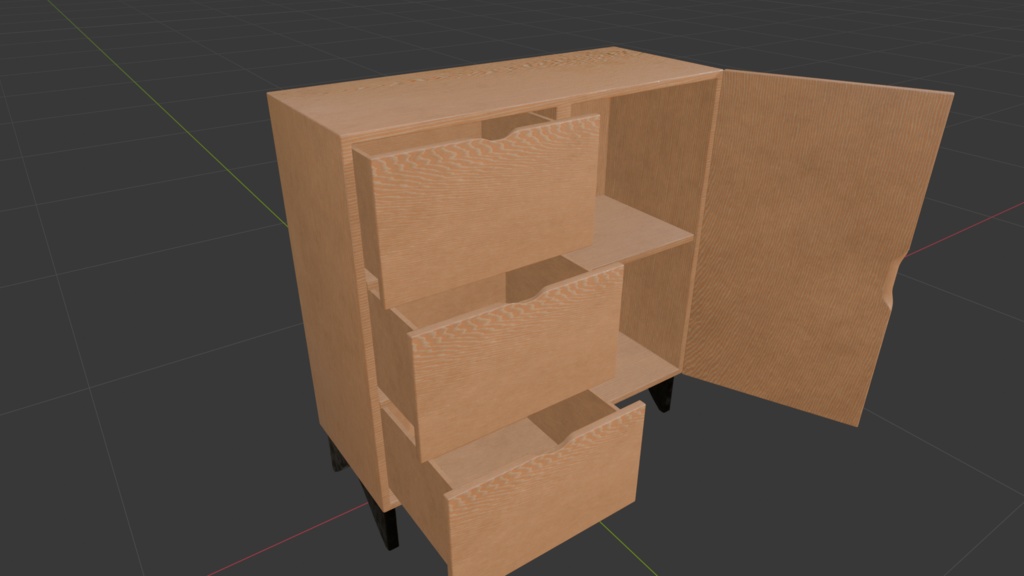 【Free DL可】木製キャビネット2点セット