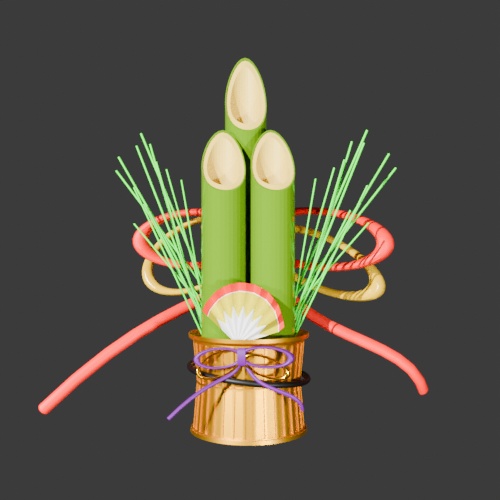 3CGモデル【NEWYEAR①】<鏡餅・カドマツ・ナス>