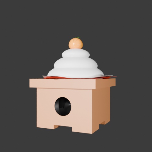 3CGモデル【NEWYEAR①】<鏡餅・カドマツ・ナス>