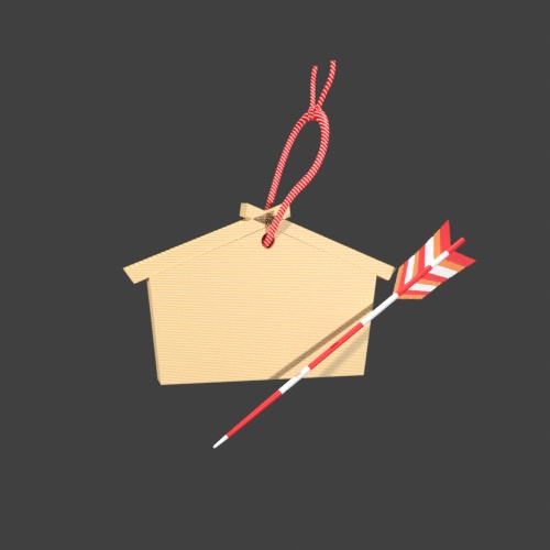 3CGモデル【NEWYEAR④】<ダルマ・招き猫・絵馬>