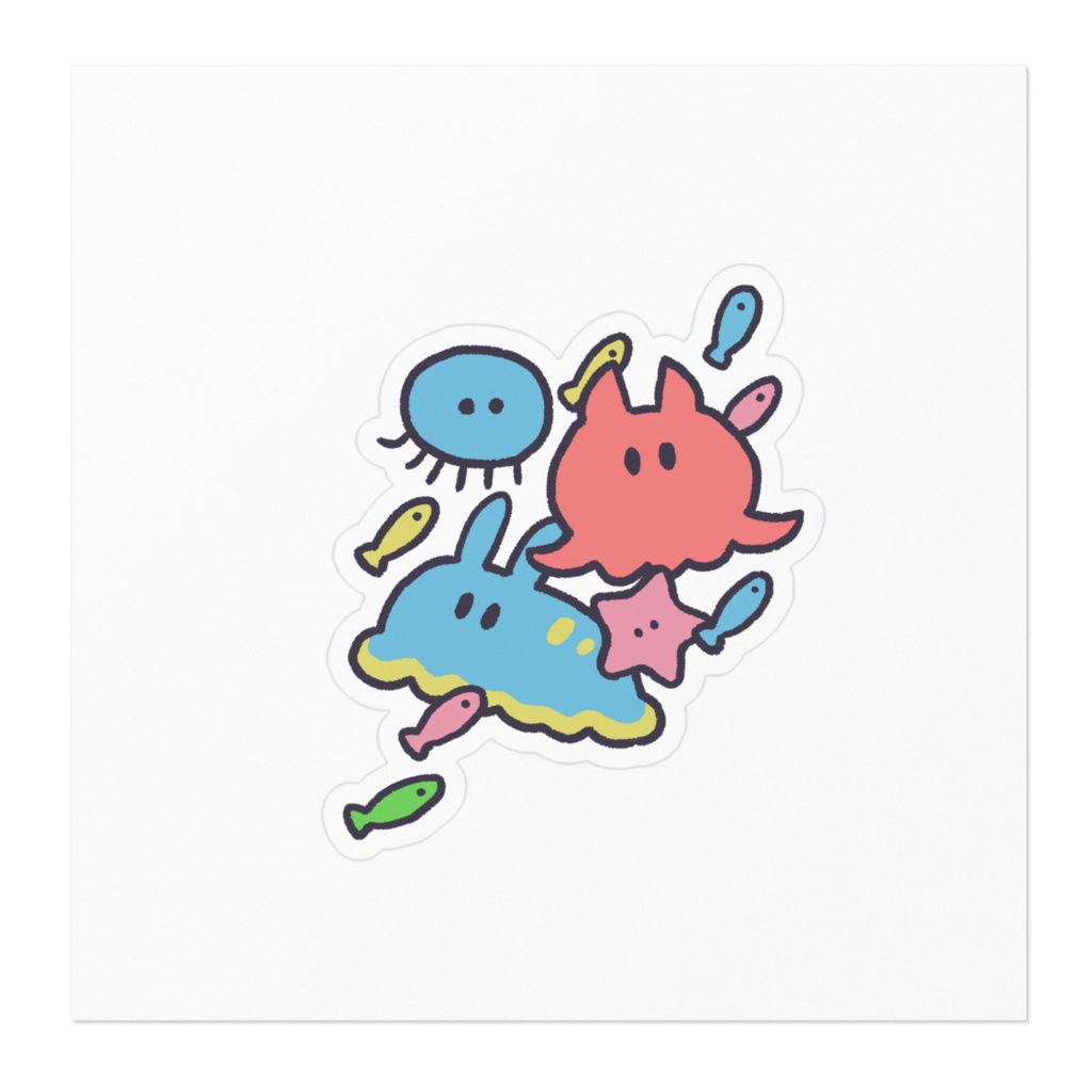 ふわっとめんだこステッカーA