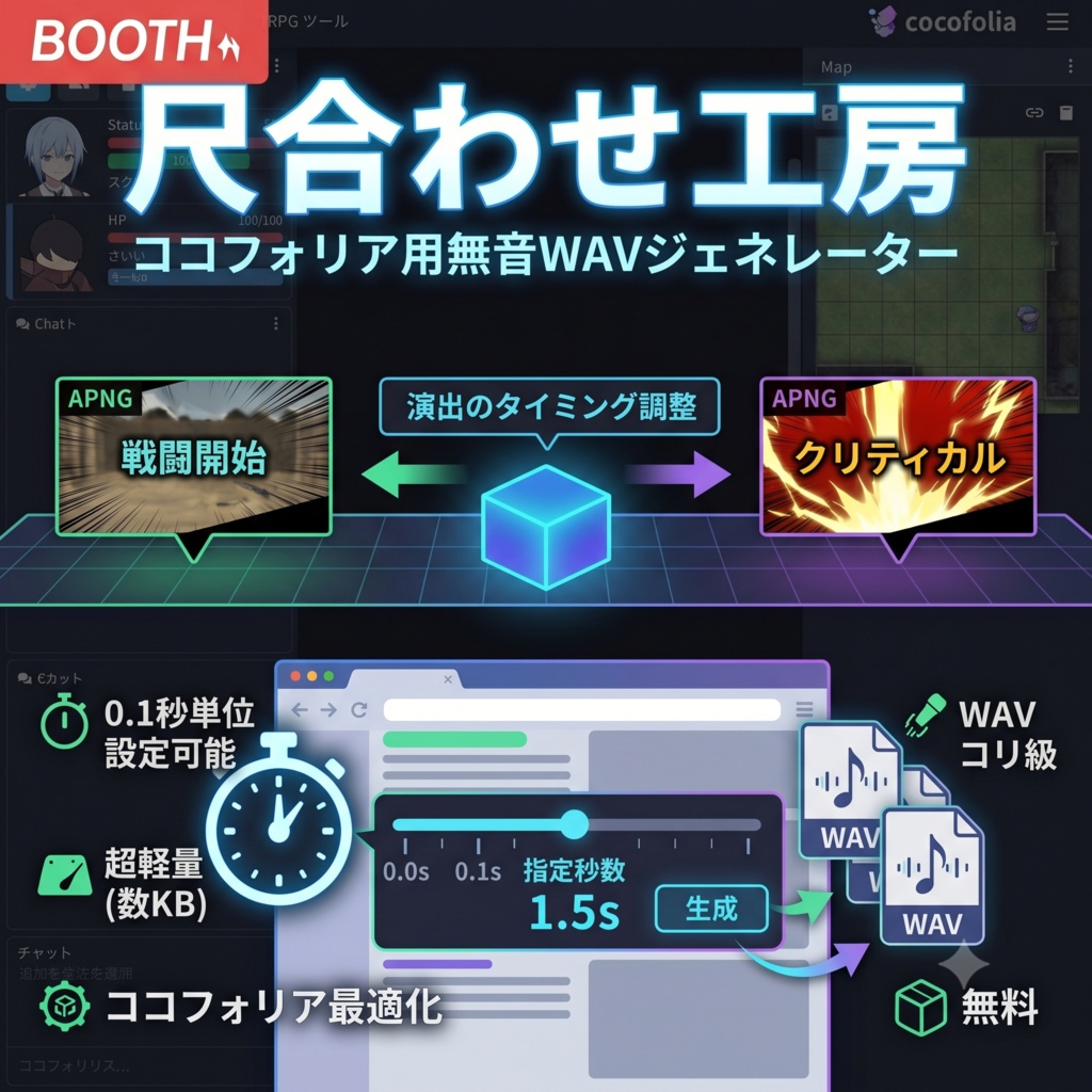 【無料】尺合わせ工房 ココフォリア用無音WAVジェネレーター
