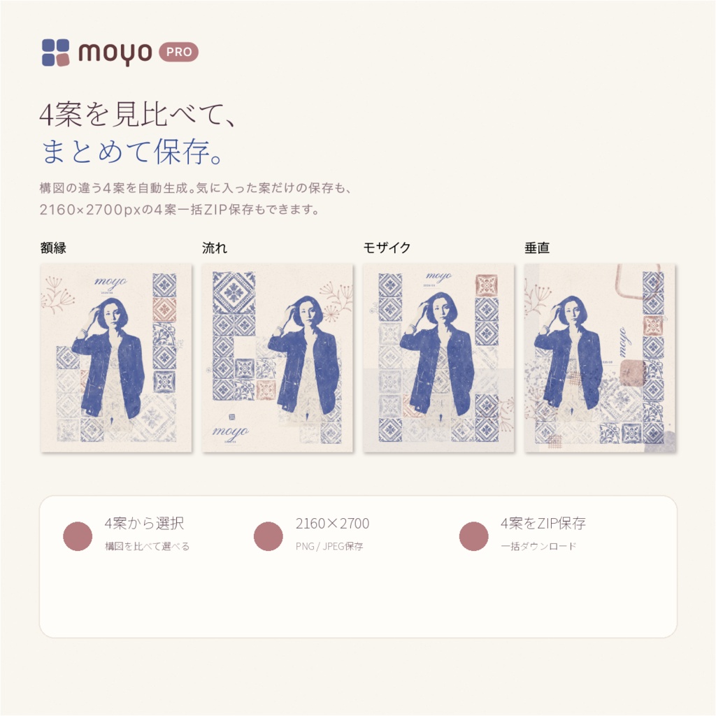 moyo PRO|写真と模様をスタンプしたような風合いへ