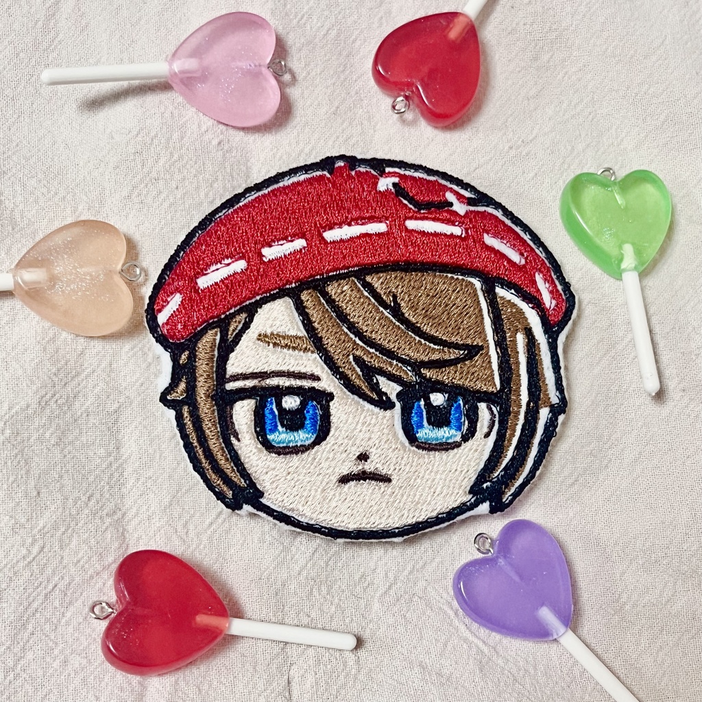 画家刺繍ブローチ