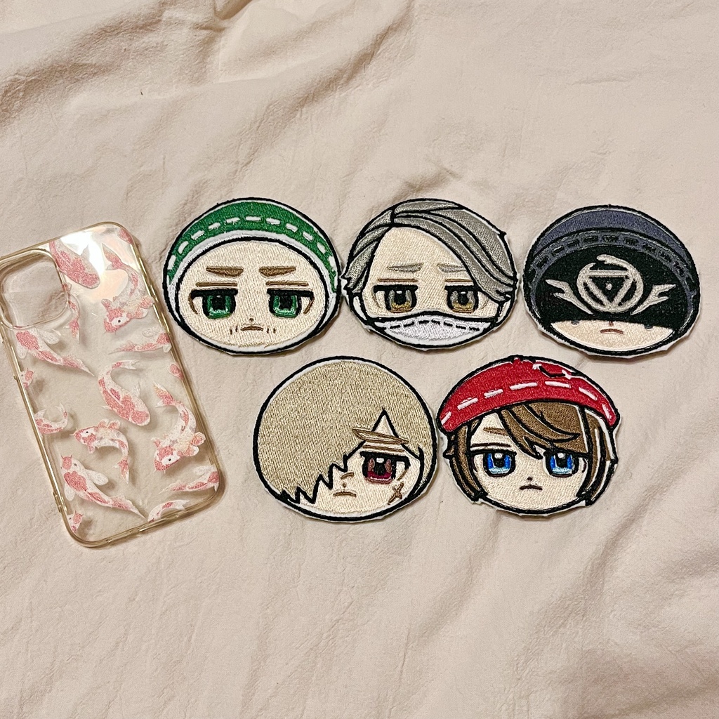 ててご♡顔刺繍ブローチ/クリップ