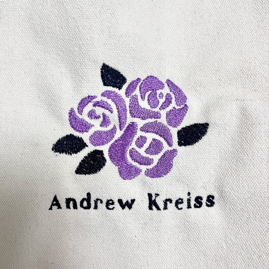 A4が入る墓守の紫のバラトートバッグ