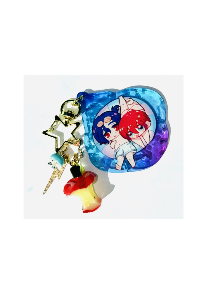 シュウマチュ・チャーム付きスイムアクキー(食べられ林檎)