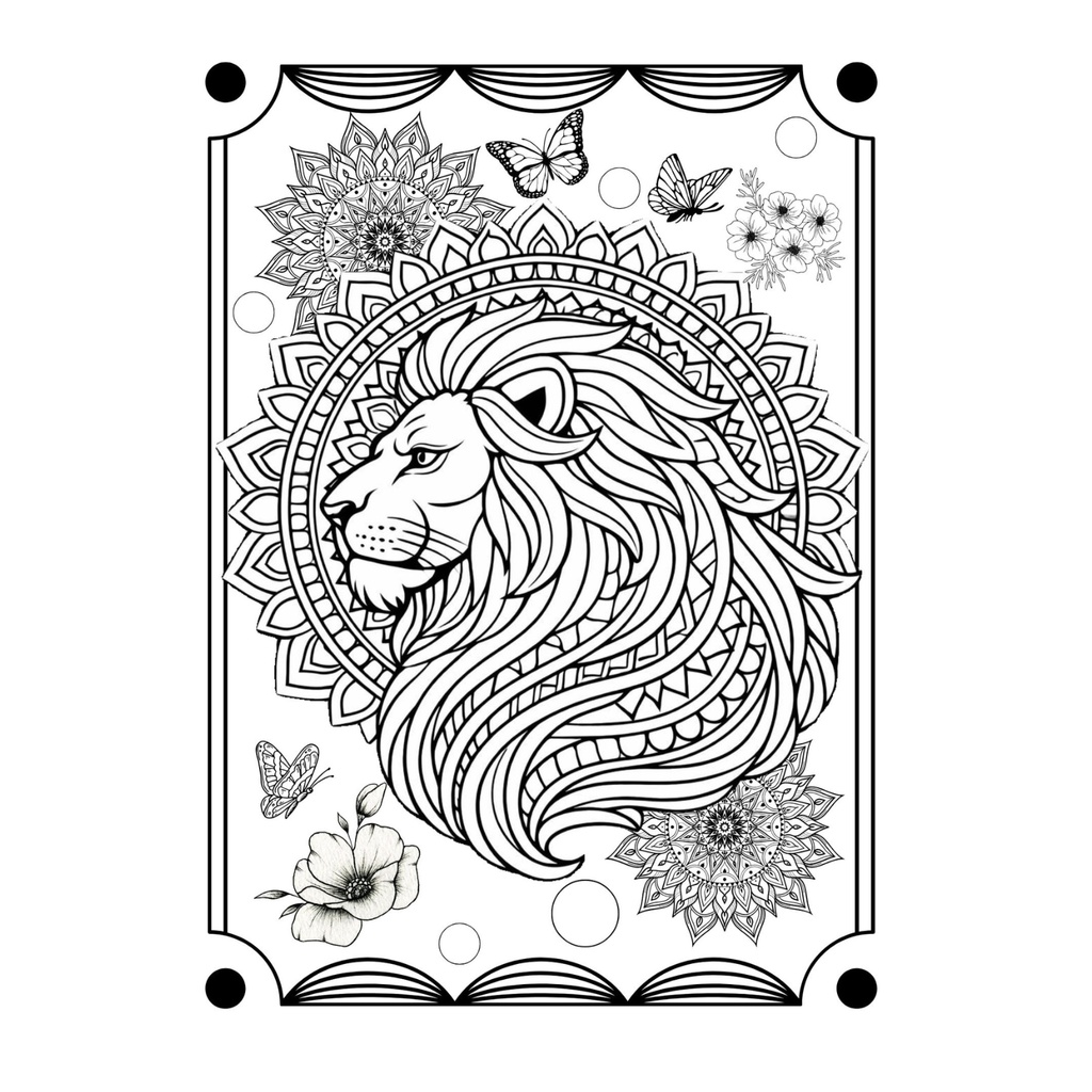 大人の塗り絵3種セット「黄金のライオン・豊穣の象・七彩のフクロウ」印刷用データ