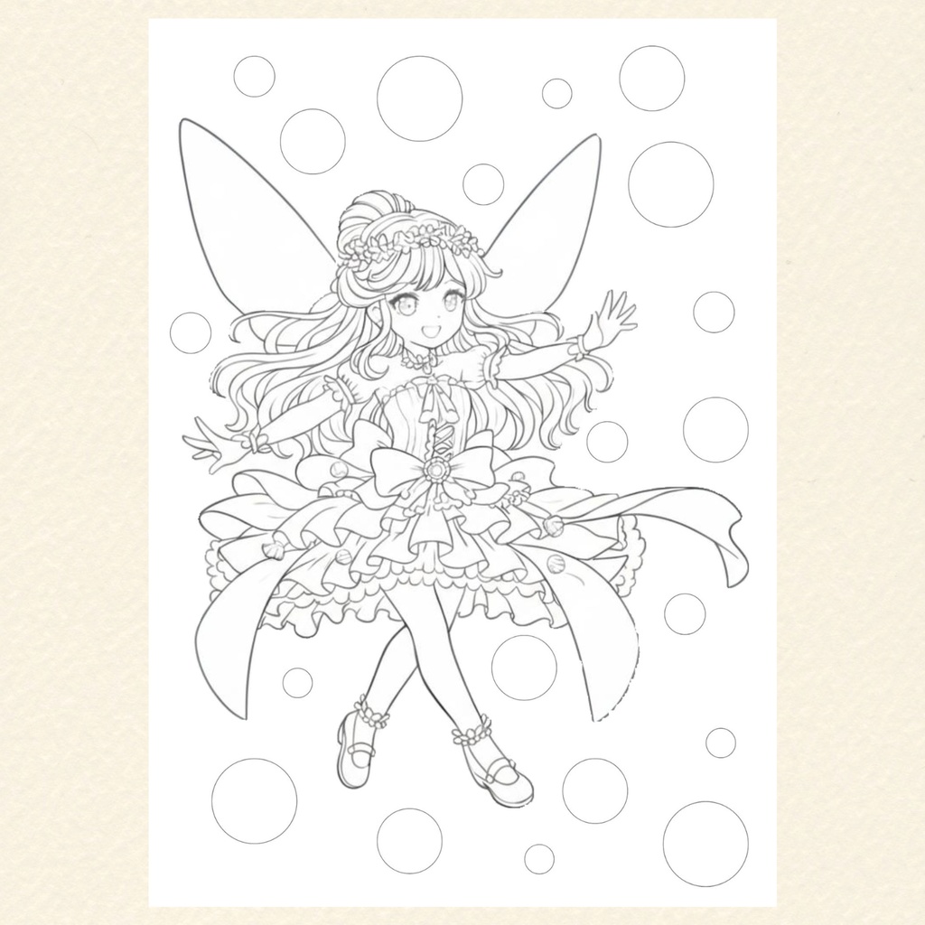【データ販売】おうちで印刷♪ミラクル・フェアリーズ ぬりえ3点セット(カラー見本&キャラ紹介付)