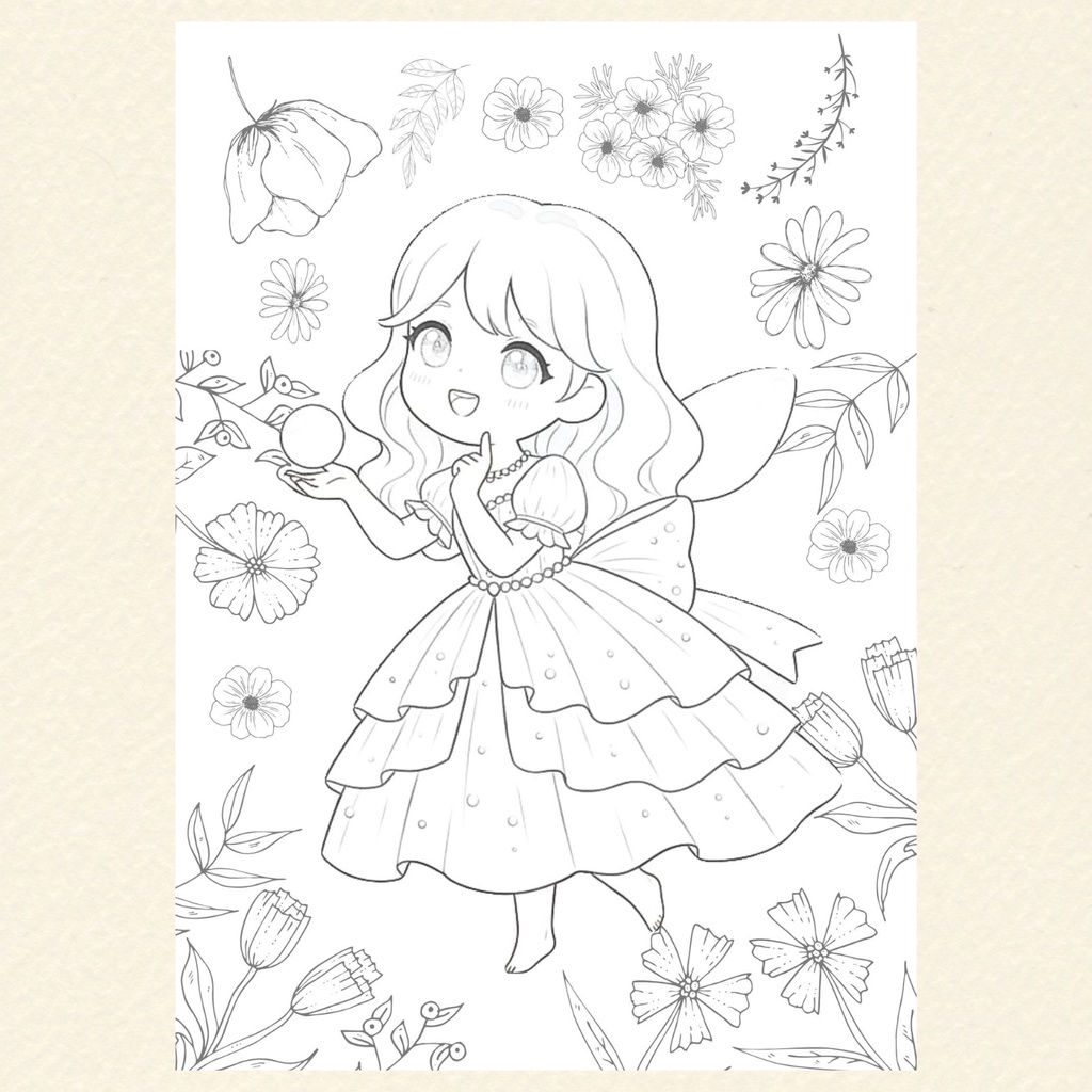 【データ販売】おうちで印刷♪ミラクル・フェアリーズ ぬりえ3点セット(カラー見本&キャラ紹介付)