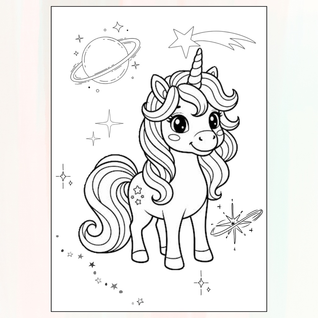 【ダウンロード販売】ゆめかわユニコーンの塗り絵 3点セット|おうちで印刷・何度でも遊べる!