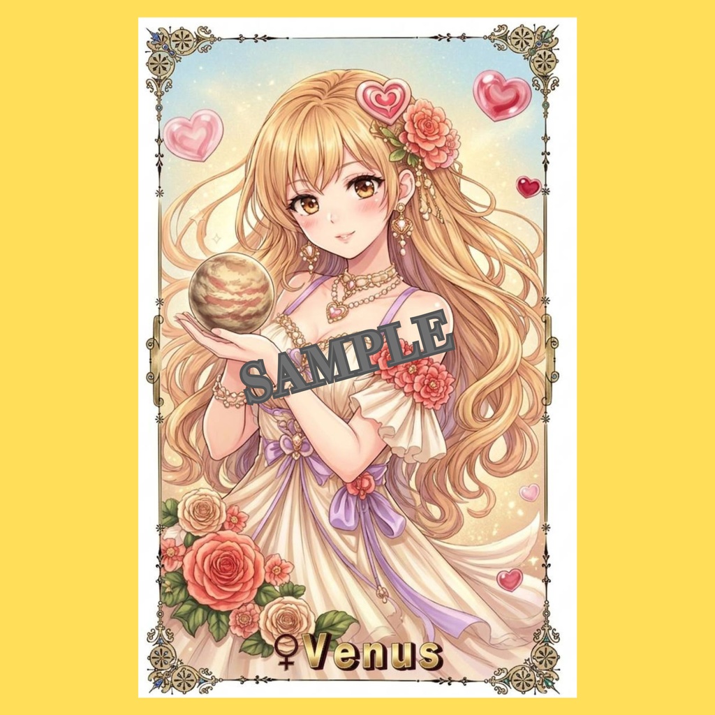 惑星擬人化 塗り絵データ|Venus 金星の姫君【線画JPG/カラー見本付き】