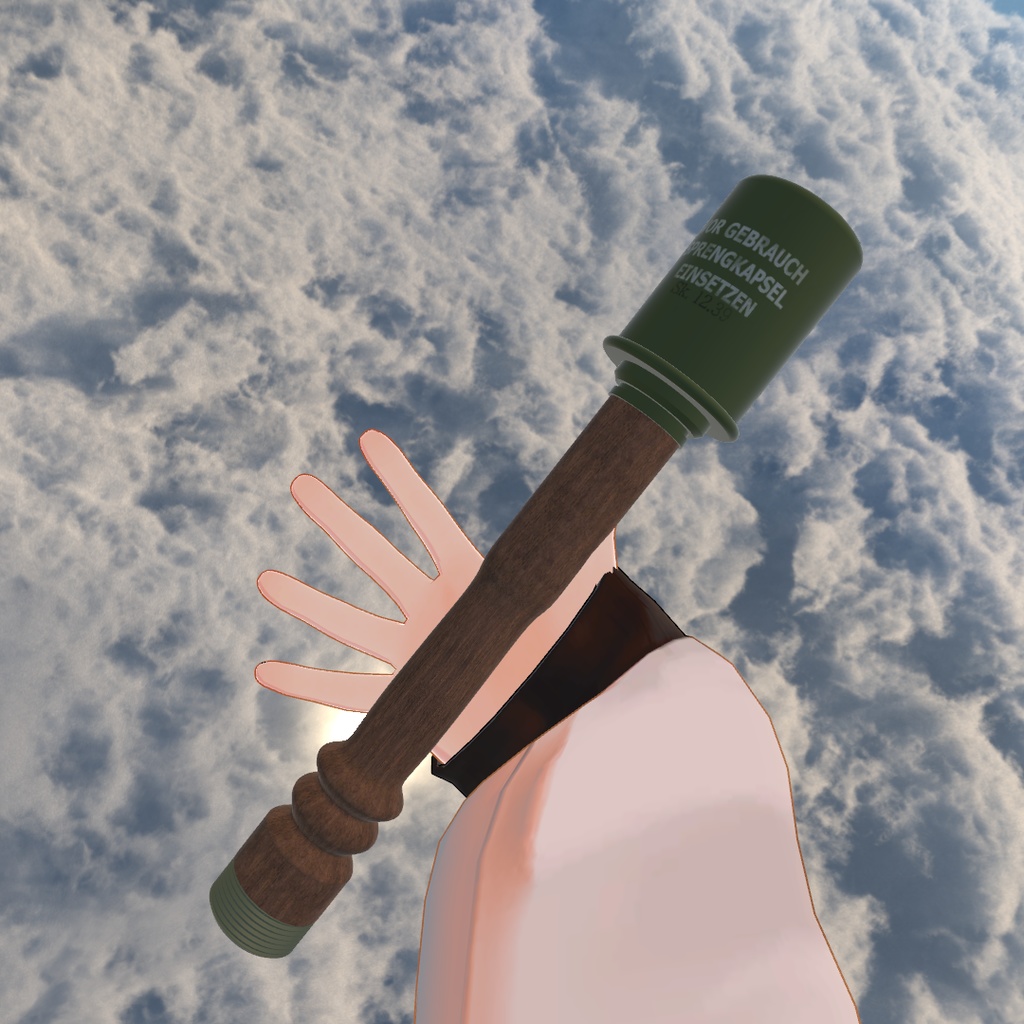 [VRChat] Stielhandgrenate グレネード 3D Model