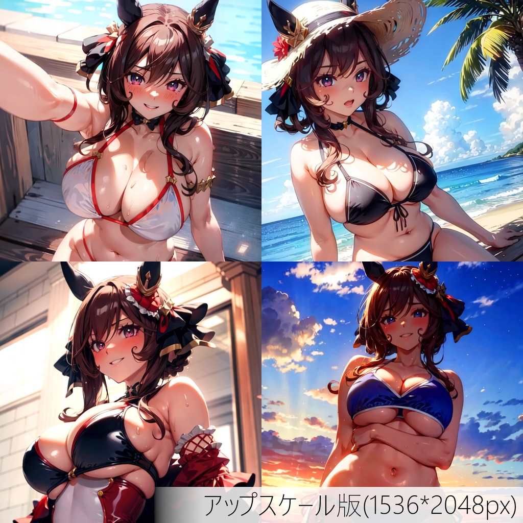 👙買い切り版：水着ウマ娘イラストパック ジェンティルドンナ Vol.1 高精細アップスケール版 [ZIPファイル/PNG30枚]