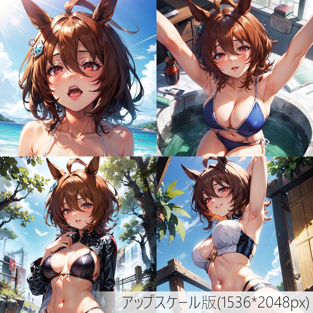 👙買い切り版：水着ウマ娘イラストパック アグネスタキオン Vol.1 高精細アップスケール版 [ZIPファイル/PNG30枚]
