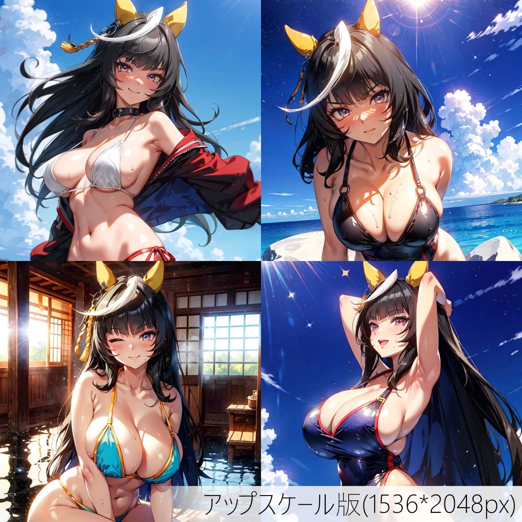 👙買い切り版：水着ウマ娘イラストパック カルストンライトオ Vol.2 高精細アップスケール版 [ZIPファイル/PNG30枚]