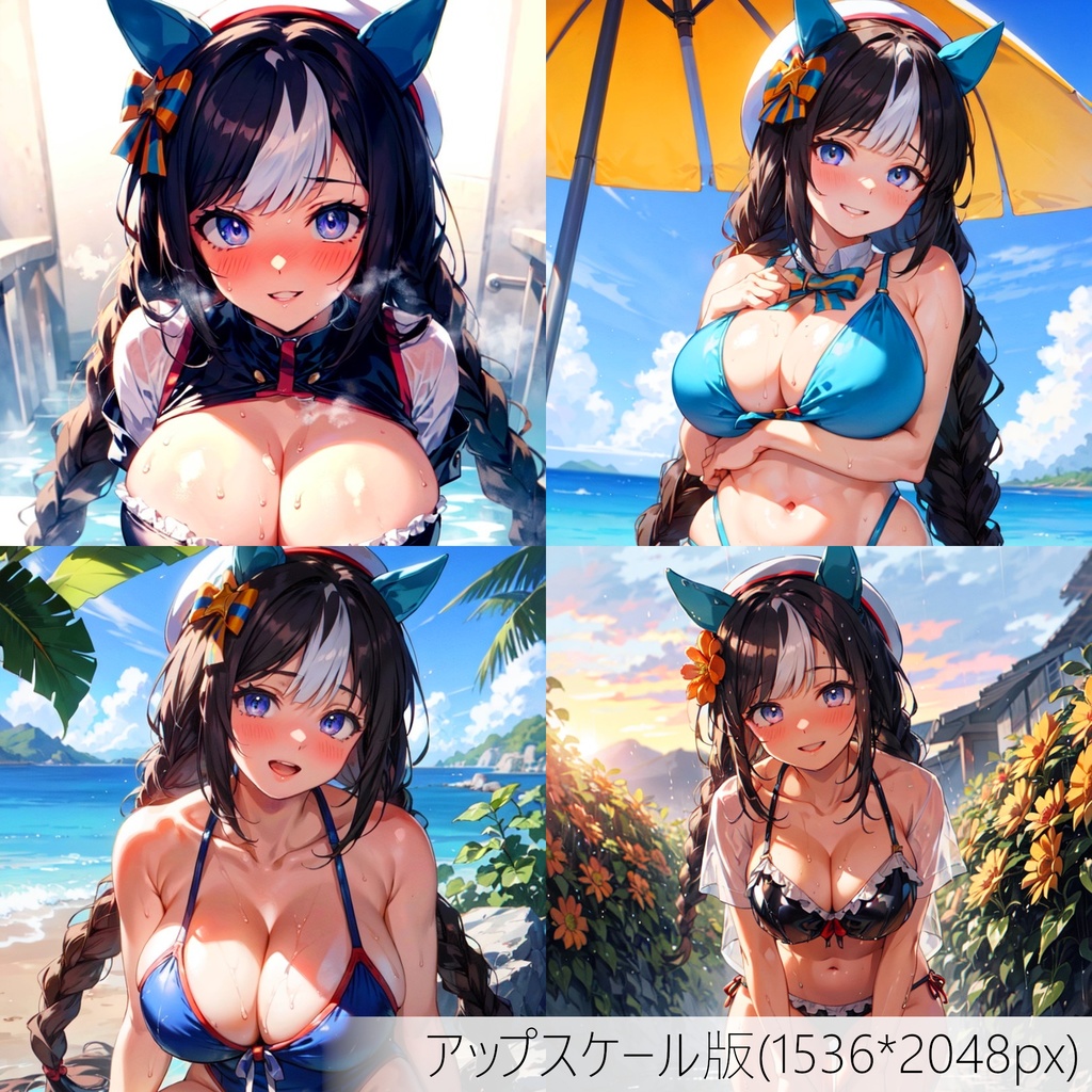 👙買い切り版：水着ウマ娘イラストパック ホッコータルマエ Vol.3 高精細アップスケール版 [ZIPファイル/PNG30枚]