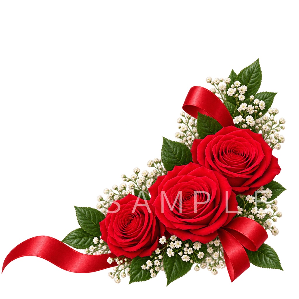 Red Rose Bouquet PNG|赤いバラの花束 透過素材