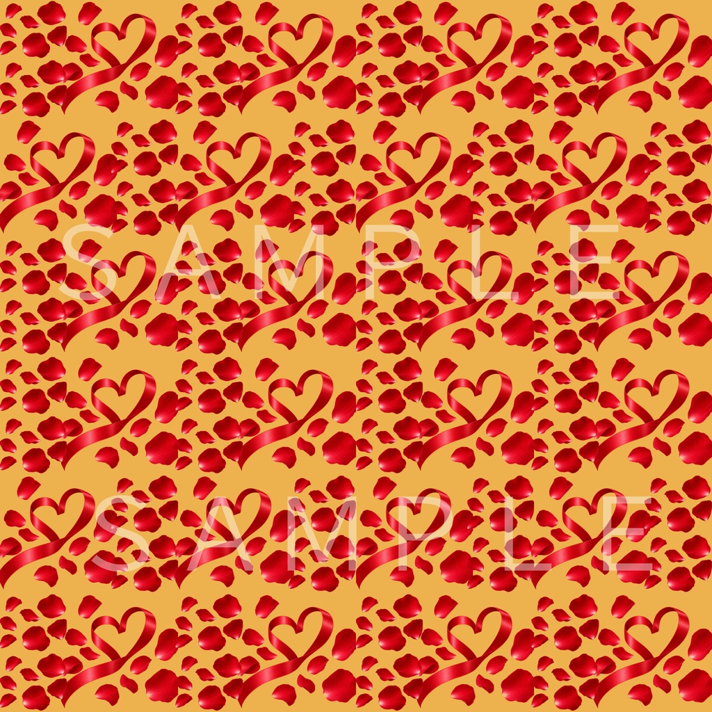 Red Rose Heart Digital Paper 5 Colors|赤いバラ&ハート背景素材